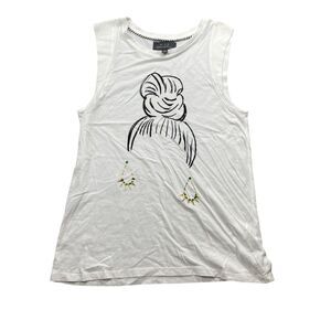 Patterson Kincaid P J K White XS Top Cotton Modal Round Neck Relaxed Comfortable